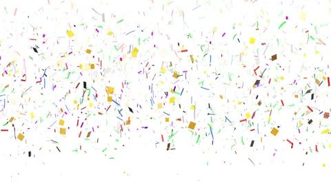 Multicolored confetti explosions for celebration or party. Alpha matte channel Stock Footage 132499727