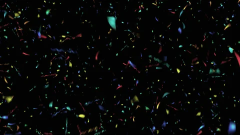 Multicolored Confetti Falling with Alpha Matte Stock Footage 221321174