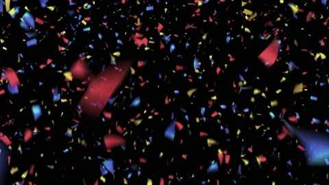 Multicolored Confetti Falling with Alpha Matte Stock Footage 221321256