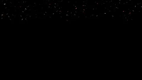 Multicolored Confetti falling on black background looped animation plus alpa Stock Footage 83188295