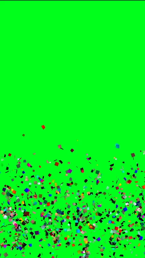 Multicolored Confetti Falling Over Green Screen vertical video Stock Footage 246185166