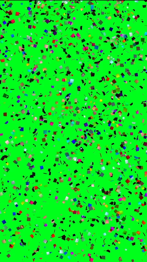 Multicolored Confetti Falling Over Green Screen vertical video Stock Footage 246185195
