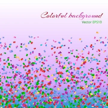 Multicolored confetti particles Stock Illustration