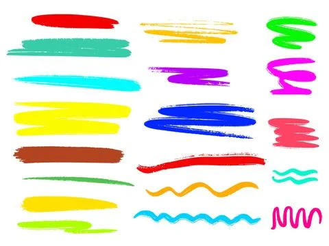 Multicolored crayon border set vector graphics 스톡 일러스트