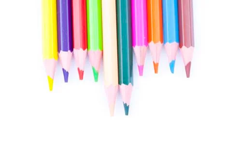 Multicolored crayon Stock Photos