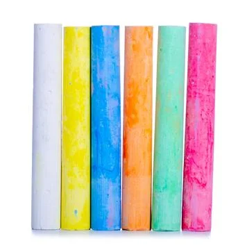 Multicolored crayons drawing Stock Photos