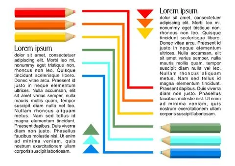 Multicolored crayons drawing rainbow lines, Placard, flyer template with empt Stock Illustration