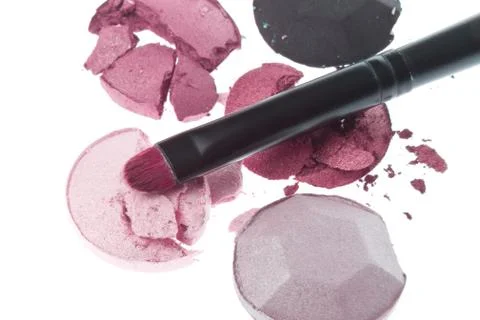 Multicolored crushed eyeshadows Stock Photos