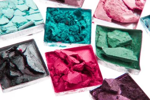 Multicolored crushed eyeshadows Stock Photos