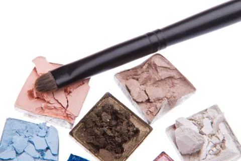 Multicolored crushed eyeshadows Stock Photos