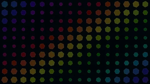 Multicolored Crystal Lattice Structure Animation Vídeo Stock 340364511