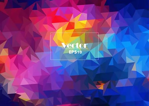 Multicolored crystals abstract vector image stylized from triangles Stock Illustration