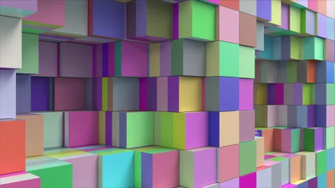 Multicolored Cubes Stock Footage 197057796