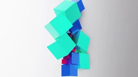 Multicolored cubes in a row 스톡 일러스트