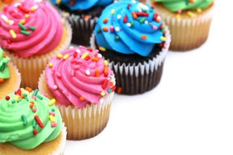 Multicolored Cupcakes Stock-Fotos