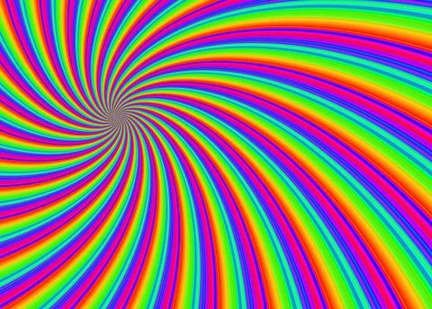 Multicolored curled rays background Stock Illustration