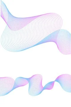 Multicolored Curve Background White Vector. Knot Design. Bright Soundwave A.. Stock Illustration
