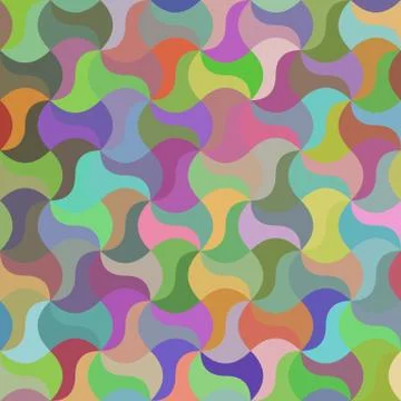 Multicolored curved mosaic pattern background Ilustração Stock