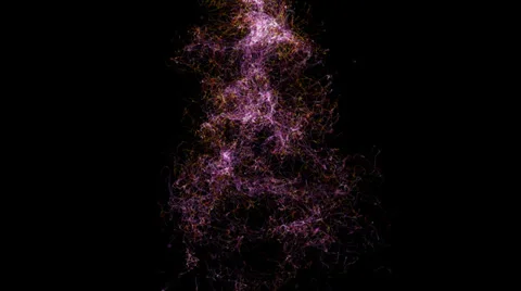 Multicolored dancing fire exploding particles on a black background, cgi effect Stock Footage 39002028