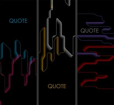 Multicolored dark abstract geometric tech vertical banners 库存插图