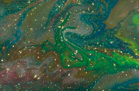 Multicolored dark marbling pattern. Golden marble liquid texture. Stock Illustration