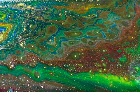 Multicolored dark marbling pattern. Golden marble liquid texture. Stock Illustration