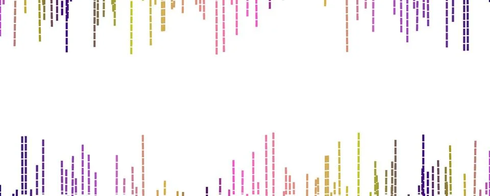 Multicolored dashed line border frame; Vertical dash pattern edge decoration Stock Illustration