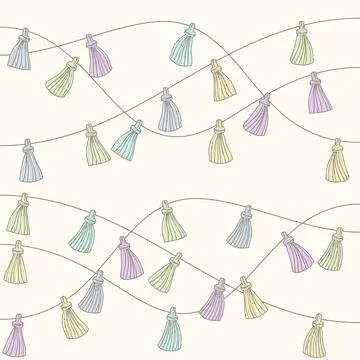 Multicolored decorative fringe - seamless  pattern Stock Illustration