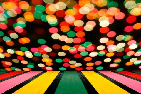 Multicolored defocused bokeh lights background Stock Photos