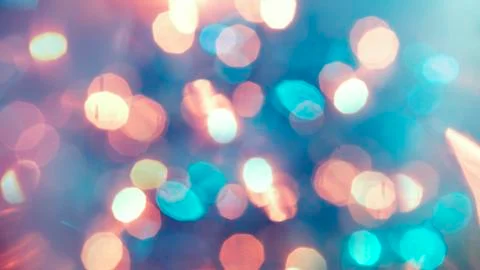 Multicolored defocused bokeh lights background - horizontal wallpaper, poster Stock Photos