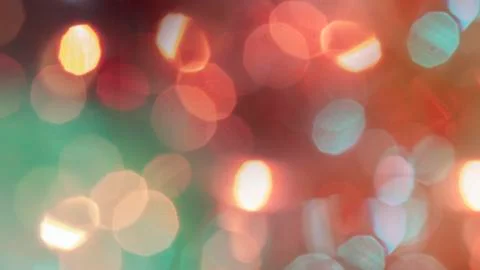 Multicolored defocused bokeh lights background - horizontal wallpaper, poster Stock Photos