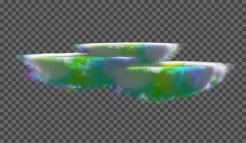 Multicolored dense cloud on a transparent background. Fantasy background. Stock Illustration