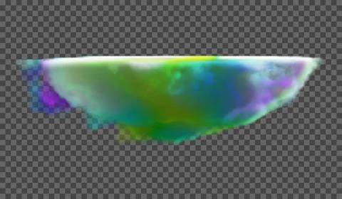 Multicolored dense cloud on a transparent background. Fantasy background. Stock Illustration