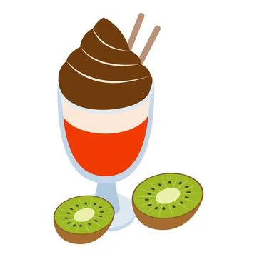 Multicolored dessert icon, isometric style Stock Illustration