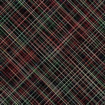 Multicolored diagonal stripes on a black background. Seamless repeating pattern. Stock Illustration
