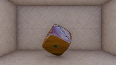 Multicolored Dice in Beige Room Stock Footage 323268231