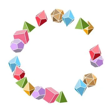 Multicolored dice frame in round shape, hand draw イラスト素材