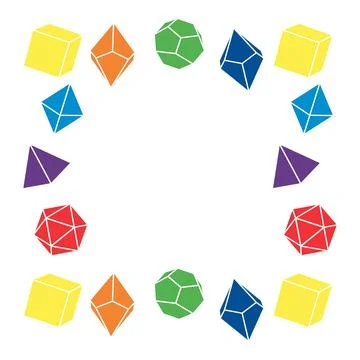 Multicolored dice frame in square shape, vector イラスト素材