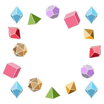 Multicolored dice frame in square shape, vector 스톡 일러스트