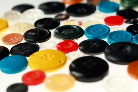 Multicolored different size buttons for clothes. Foto stock