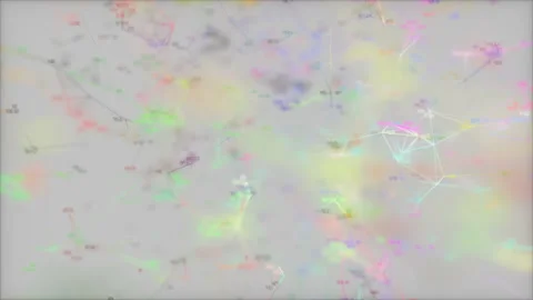 Multicolored digital cloud.Mathematical background with flying symbols Stock Footage 98375518