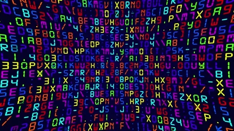Multicolored Digital Code Matrix Technology Background Stock Footage 256694845