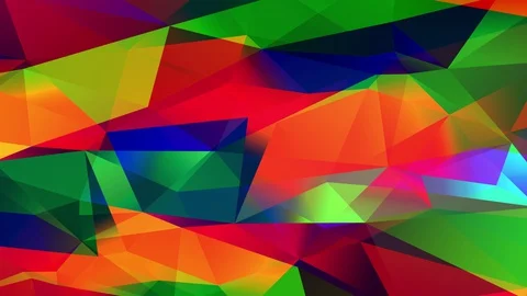 Multicolored digital mosaic of three and polygon geometric abstraction forms Stock Footage 128352066