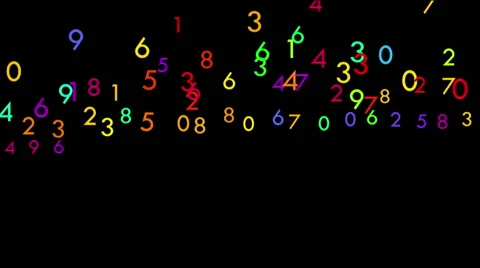 Multicolored digital Numbers Stock Footage 58580859