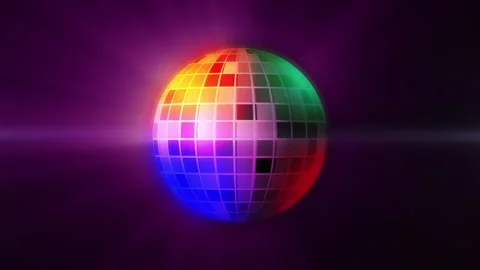 Multicolored disco ball Video stock 185464992