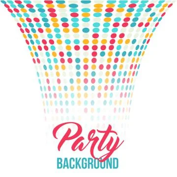 Multicolored dot background for disco party poster Stock Illustration