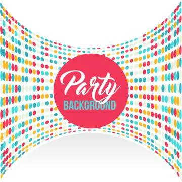 Multicolored dot background for disco party poster Stock Illustration