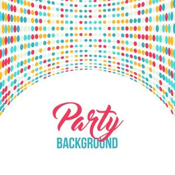 Multicolored dot background for disco party poster Stock Illustration