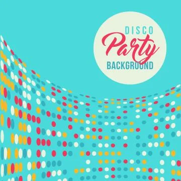Multicolored dot background for disco party poster Stock Illustration