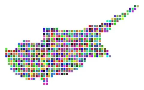 Multicolored Dot Cyprus Island Map Illustrazione stock